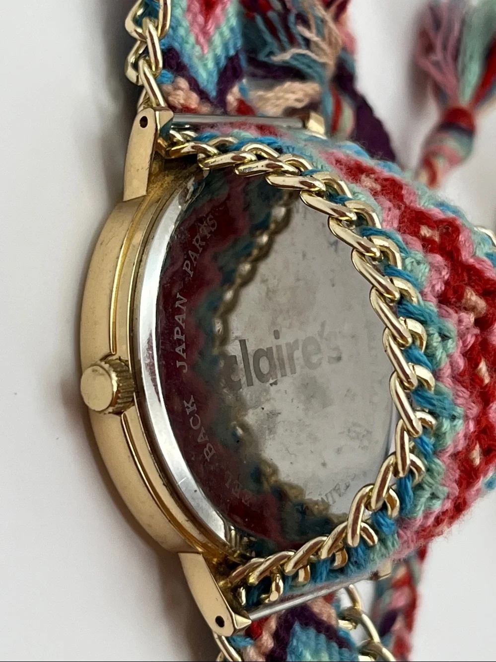 2 Gold Case Boho Friendship Bracelet Watch - Multicolor